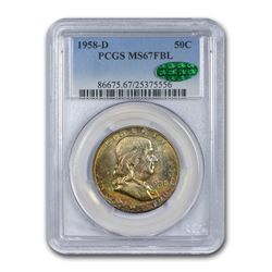 1958-D Franklin Half Dollar MS-67 FBL PCGS CAC