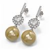 Image 3 : 1.92 ctw Diamond & Pearl Earrings 18K White Gold