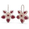 Image 2 : 31.28 ctw Ruby Diamond Earrings 18K Rose Gold