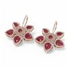 Image 3 : 31.28 ctw Ruby Diamond Earrings 18K Rose Gold