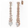 Image 3 : 2.5 ctw Heart Diamond Designer Earrings 18K Rose Gold