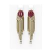 Image 1 : 9.24 ctw Ruby & Diamond Earrings 18K Yellow Gold