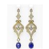 Image 1 : 11.15 ctw Sapphire & Diamond Earrings 18K Yellow Gold