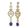 Image 2 : 11.15 ctw Sapphire & Diamond Earrings 18K Yellow Gold
