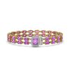 Image 1 : 13.83 ctw Amethyst & Diamond Bracelet 14K Yellow Gold