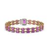 Image 3 : 13.83 ctw Amethyst & Diamond Bracelet 14K Yellow Gold