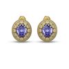 Image 1 : 9.06 ctw Tanzanite & Diamond Victorian Earrings 14K Yellow Gold
