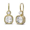 Image 2 : 2.24 ctw Cushion Diamond Earrings 18K Yellow Gold