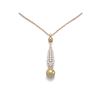 Image 1 : 1.6 ctw Diamond & Pearl Necklace 18K Rose Gold