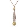 Image 3 : 1.6 ctw Diamond & Pearl Necklace 18K Rose Gold
