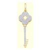 Image 1 : 10kt Yellow Gold Round Diamond Quatrefoil Key Pendant 1/2 Cttw