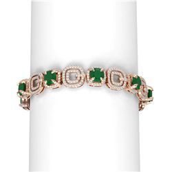 26.1 ctw Emerald & Diamond Bracelet 18K Rose Gold