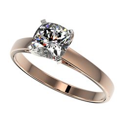 1 ctw Certified VS/SI Quality Cushion Cut Diamond Ring 10k Rose Gold