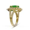 Image 3 : 4.12 ctw Jade & Diamond Victorian Ring 14K Yellow Gold