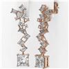 Image 3 : 4 ctw Princess Cut Diamond Designer Earrings 18K Rose Gold