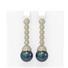 Image 1 : 2.75 ctw Diamond & Pearl Earrings 18K Yellow Gold