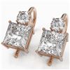 Image 1 : 1.8 ctw Princess Cut Diamond Designer Earrings 18K Rose Gold
