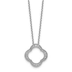 14k White Gold .416ct Diamond Florette Necklace - 18 in.