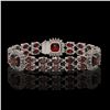 Image 1 : 17.34 ctw Garnet & Diamond Bracelet 14K White Gold
