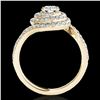 Image 2 : 1.86 ctw Certified Diamond Solitaire Halo Ring 10k Yellow Gold