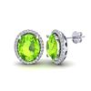 Image 2 : 5 ctw Peridot & Micro Pave VS/SI Diamond Earrings 18k White Gold