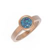 Image 3 : 1 ctw Intense Blue Diamond Ring 18K Rose Gold