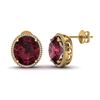 Image 2 : 20 ctw Garnet & Micro Pave VS/SI Diamond Earrings 18k Yellow Gold