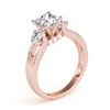 Image 3 : 1.35 ctw VS/SI Princess Cut Diamond 3 Stone Ring 18k Rose Gold