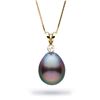 Image 1 : Black Tahitian Drop Shape Pearl and Diamond Radiance Pendant