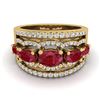 Image 1 : 2.25 ctw Ruby & Micro Pave VS/SI Diamond Designer Ring 10k Yellow Gold