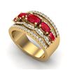 Image 2 : 2.25 ctw Ruby & Micro Pave VS/SI Diamond Designer Ring 10k Yellow Gold