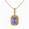 Image 2 : 6.05 ctw Tanzanite & Diamond Victorian Necklace 14K Yellow Gold