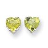 Image 2 : 14k White Gold 7 mm Heart Peridot Earrings