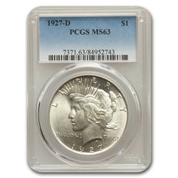 1927-D Peace Dollar MS-63 PCGS