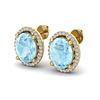 Image 1 : 5 ctw Aquamarine & Micro Pave VS/SI Diamond Earrings 18k Yellow Gold