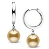 Image 1 : Golden South Sea Pearl High-Polish Huggie Hoop Earrings