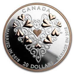 2018 Canada 1 oz Silver $20 Best Wishes on Your Wedding Day