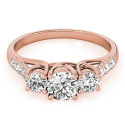 2 ctw Certified VS/SI Diamond 3 Stone Ring 18k Rose Gold