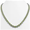 Image 1 : 23.86 ctw Peridot & Diamond Micro Pave Halo Necklace 10k White Gold