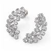 Image 1 : 6 ctw Oval Cut Diamond Designer Earrings 18K White Gold