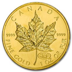 2000 Canada 1 oz Gold Maple Leaf Fireworks Privy BU