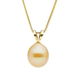 Golden South Sea Drop-Shape Solitaire Pearl Pendant