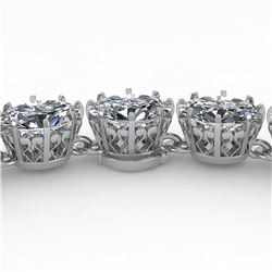 40 ctw Princess SI Certified Diamond Necklace 14k White Gold