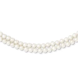 14k Gold 5-5.5 mm 2 Strand Freshwater Cultured Pearl Necklace