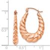 Image 2 : 14k Rose Gold Polished Twisted Hollow Hoop Earrings - 51 mm
