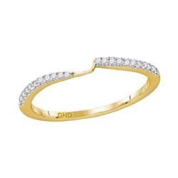 14kt Yellow Gold Round Diamond 2-stone Wedding Band 1/10 Cttw