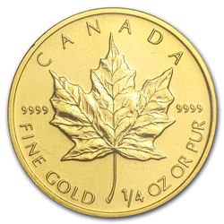 2001 Canada 1/4 oz Gold Maple Leaf BU