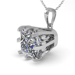 1 ctw Certified VS/SI Princess Diamond Necklace Vintage 18k White Gold