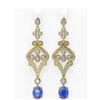 Image 1 : 11.37 ctw Tanzanite & Diamond Earrings 18K Yellow Gold