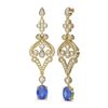 Image 2 : 11.37 ctw Tanzanite & Diamond Earrings 18K Yellow Gold